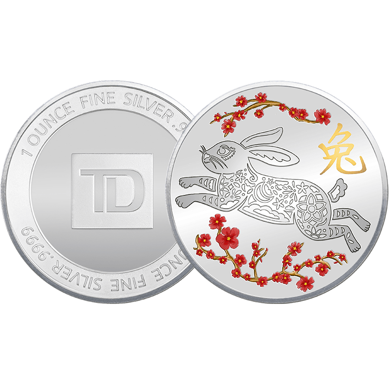 Image of 1 oz TD Year of the Reliable Rabbit Silver Round STACK
